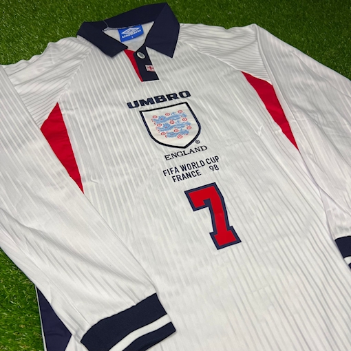 Picture of England 1998 Home Beckham Long-sleeve