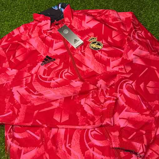 صورة Real Madrid 2024 Windbreaker Jacket Double sided Black/Red