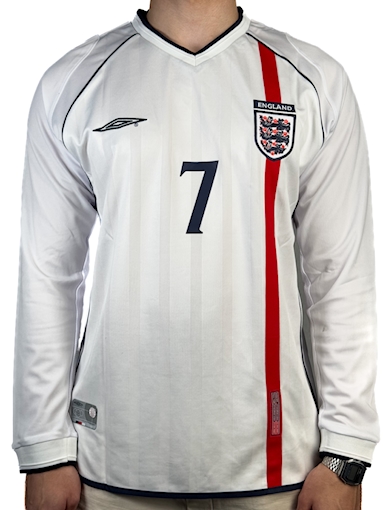 Picture of England 2002 Home Beckham Long-sleeve