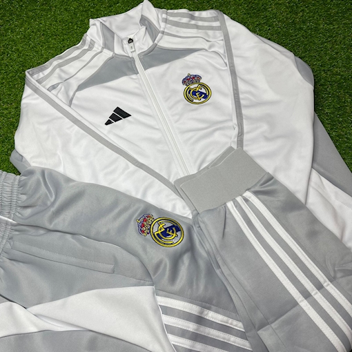 Picture of Real Madrid 2025 Training Jacket Kids White/Grey